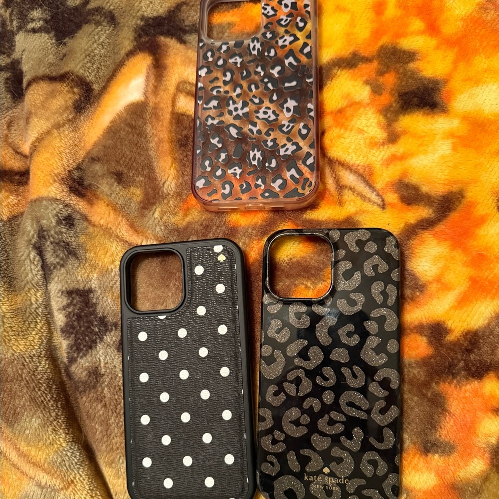 Kate Spade Black and Brown Leopard Print Phone Case